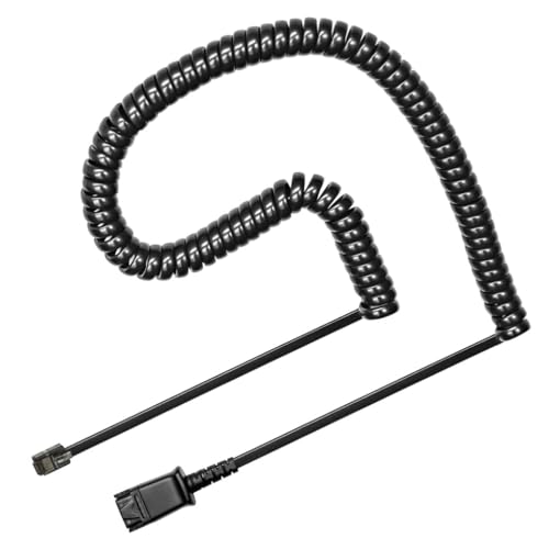 TruVoice U10P-S Adapter 38099-01 for Plantronics Quick Disconnect (QD) Headsets - RJ9 Jack is Compatible with Yealink, Grandstream, Ooma and Snom Desk Phones - Image 1