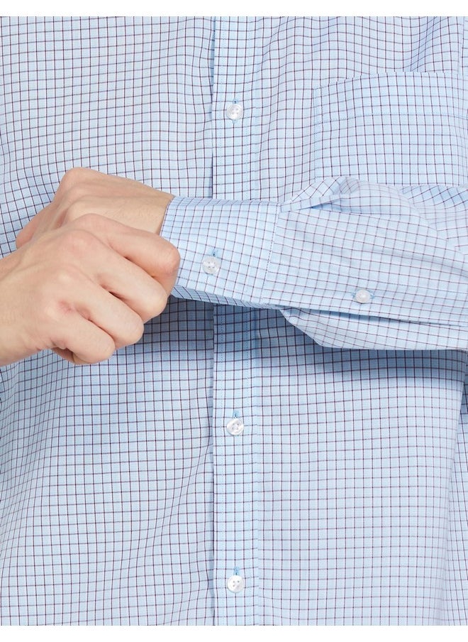 Park Avenue PARK AVENUE Men's Slim Shirt (PMSX17107-P3_Blue  - Image 3