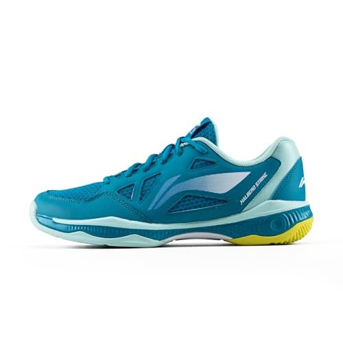 Li-Ning Halberd Strike Non Marking Badminton Shoes | All Indoor Sports | Lightweight, Breathable & Durable (Blue Jade/Floating Green ; 8.5 UK) - Image 1