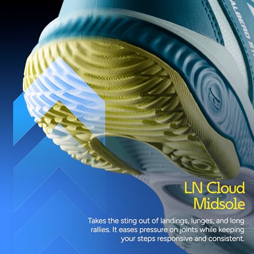 Li-Ning Halberd Strike Non Marking Badminton Shoes | All Indoor Sports | Lightweight, Breathable & Durable (Blue Jade/Floating Green ; 8.5 UK) - Image 4