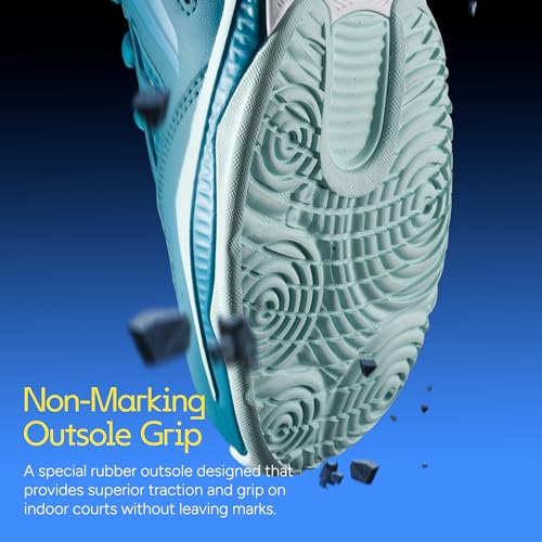 Li-Ning Halberd Strike Non Marking Badminton Shoes | All Indoor Sports | Lightweight, Breathable & Durable (Blue Jade/Floating Green ; 8.5 UK) - Image 3