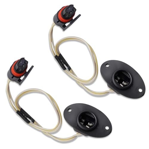 pinflaw 2 PCS Car License Plate Light Socket Harness Waterproof Durable Vehicle Rear Light Socket Pigtail Plug Assembly Compatible with Dodge Ram 19942001 1500 2500 Black - Image 1