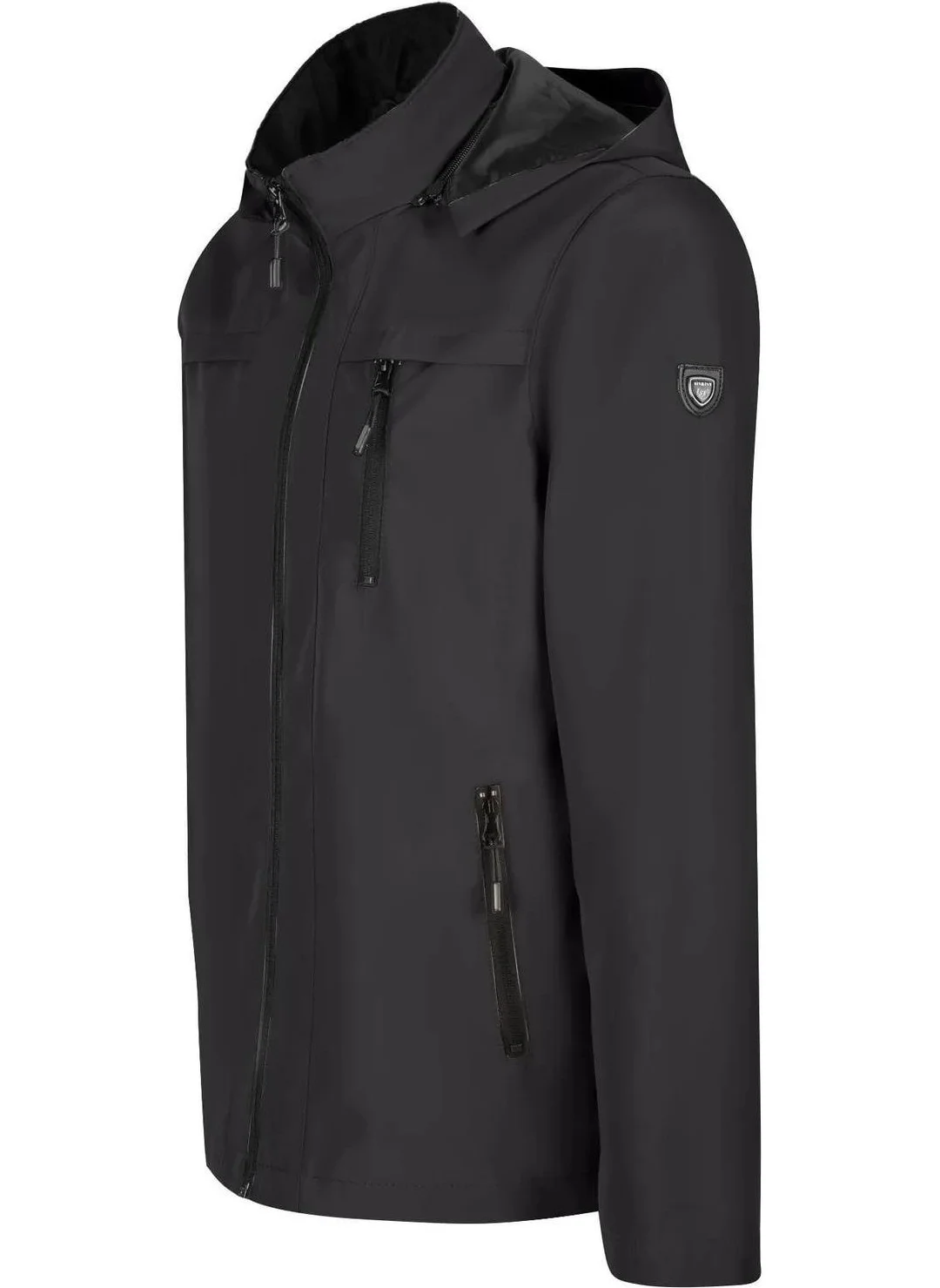 سيفيست Men's Black 100% Waterproof Summer Jacket with Removable Hood and Inner Pocket