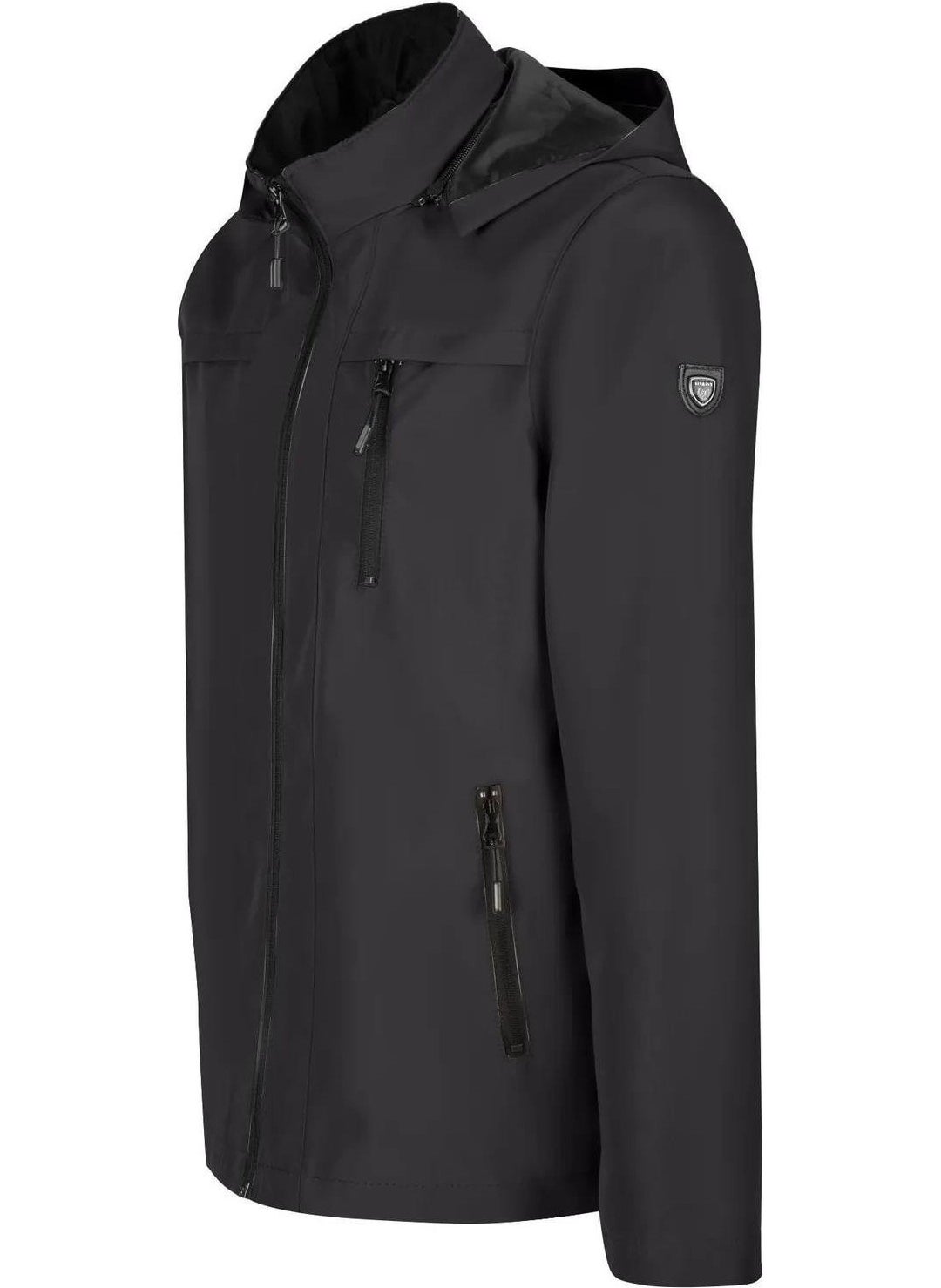 Sivaist Men's Black 100% Waterproof Summer Jacket with Removable Hood and Inner Pocket  - Image 2