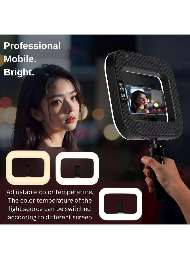 ARABIQO YM200 Ring Light Smartphone Video Rig, Built-in Power Bank, Phone Holder, LED Selfie Light for Makeup, Vlogging, TikTok, YouTube, Filmmaking & Live Streaming - Image 5