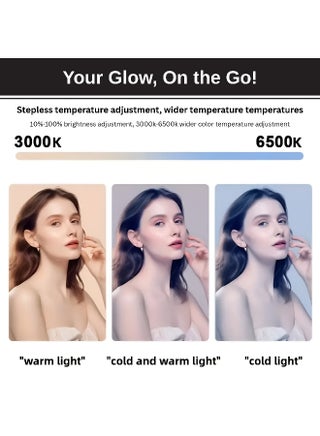 YM200 Ring Light Smartphone Video Rig, Built-in Power Bank, Phone Holder, LED Selfie Light for Makeup, Vlogging, TikTok, YouTube, Filmmaking & Live Streaming - view 2