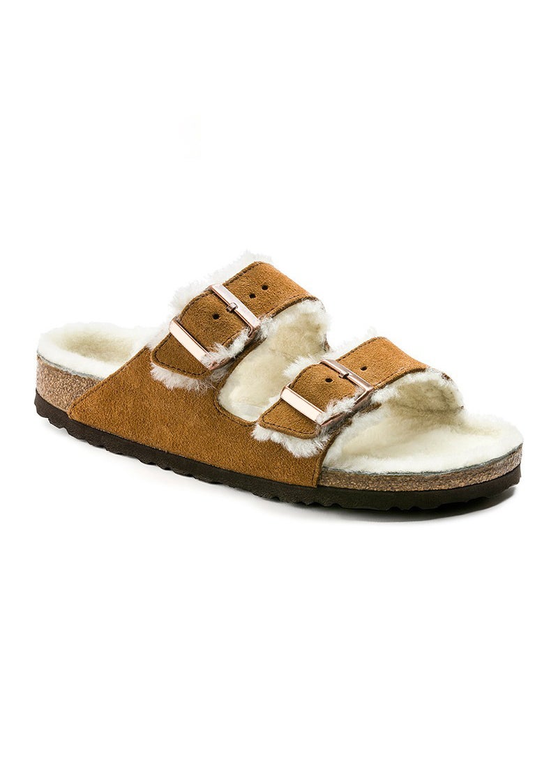 Generic Winter Fuzzy Birkenstock Arizona Womens Slippers Brown 