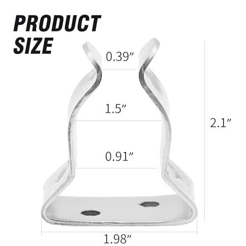 Saihisday Stainless Steel Boat Hook Spring Clamp Holder Spring Clip Silver Bracket Clip for for Boat Hook Boat Pole Gaff Fishing Rod Oar Paddle Brooms 4 Big - Image 3