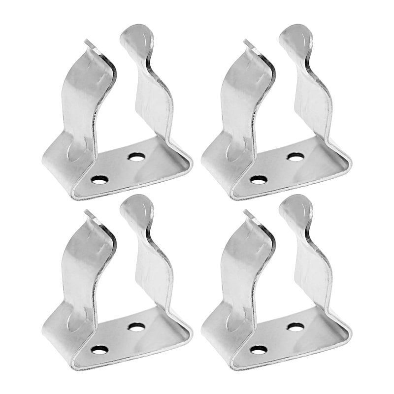 Saihisday Stainless Steel Boat Hook Spring Clamp Holder Spring Clip Silver Bracket Clip for for Boat Hook Boat Pole Gaff Fishing Rod Oar Paddle Brooms 4 Big - Image 2