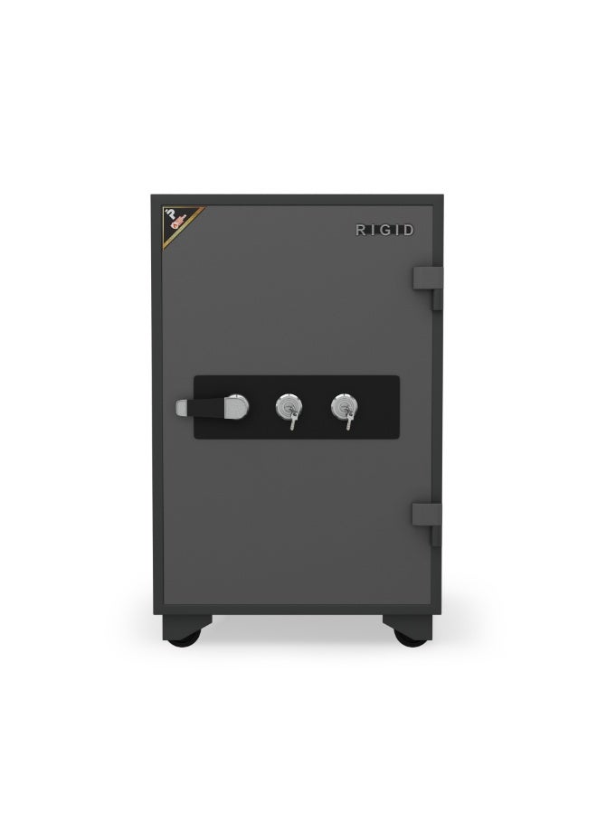 RIGID Fire Resistant Steel Safe with Dual Key Lock, 150Kg  - Image 1