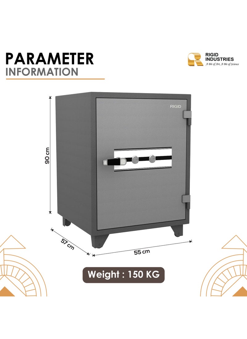 RIGID - Fire Resistant Steel Safe with Dual Key Lock, 150Kg - Image 1