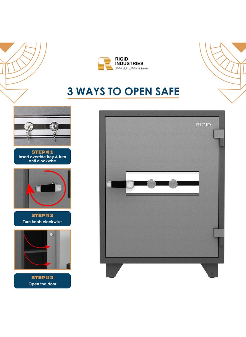 RIGID - Fire Resistant Steel Safe with Dual Key Lock, 150Kg - Image 1