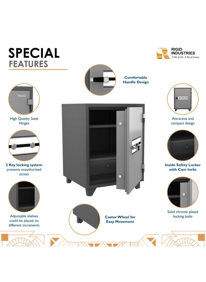 RIGID - Fire Resistant Steel Safe with Dual Key Lock, 150Kg - Image 1