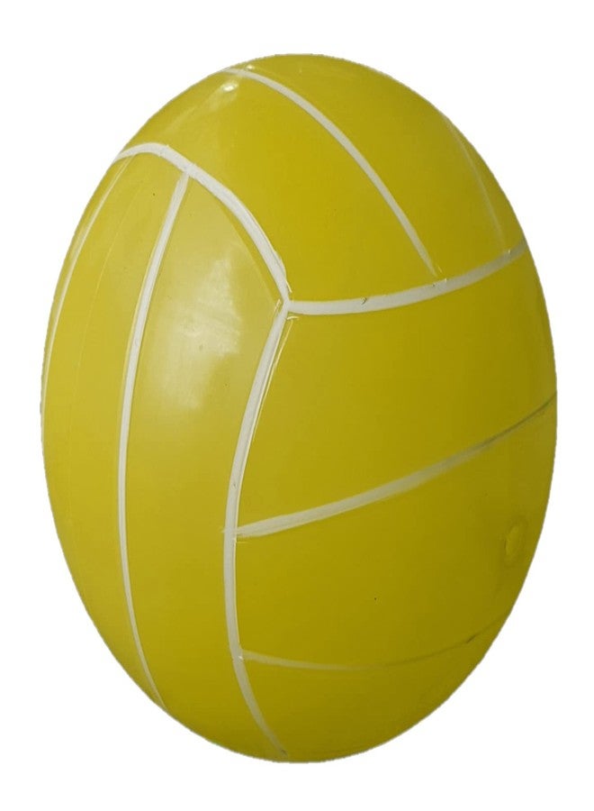 Jupiter Industries® Inflatable Vinyl Ball for Swimming Pool & Garden with 2 Inflating Pins - PVC Ball for Kids use at Pools, Beach, Outdoor & Indoor Play | Size : 22cm (9 Inches) | Yellow Stripes (HB) - Image 1
