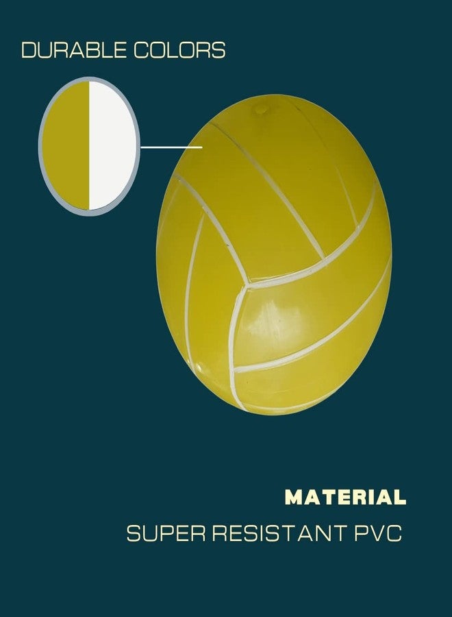 Jupiter Industries® Inflatable Vinyl Ball for Swimming Pool & Garden with 2 Inflating Pins - PVC Ball for Kids use at Pools, Beach, Outdoor & Indoor Play | Size : 22cm (9 Inches) | Yellow Stripes (HB) - Image 4