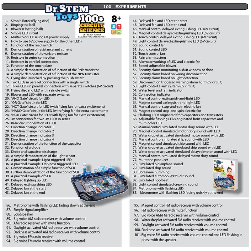 Dr. STEM Toys Circuit Science Kit, Includes Over 100 Electrical Experiments with Lights, Sounds, and Action - for Boys and Girls Ages 8+ - Image 5