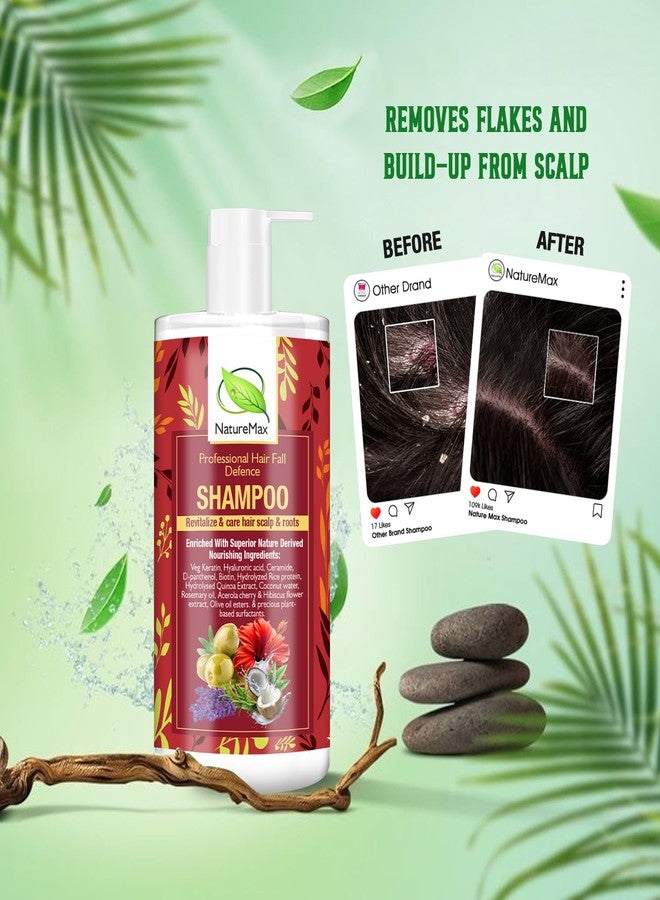 NATUREMAX شامبو ناتشورماكس المضاد لتساقط الشعر | تحكم في تساقط الشعر ونموه ١٠ أضعاف مع أفضل ١٠ مكونات طبيعية فعّالة | شامبو خالٍ من الكبريتات والبارابين | مع الكيراتين والبيوتين والسيراميد وإكليل الجبل للتحكم في تساقط الشعر ونموه | زهرة الكركديه، حمض الهيالورونيك، د-بانثينول، بروتين الأرز المتحلل، ماء جوز الهند، لترطيب الشعر وإصلاحه ومنحه نعومة حريرية | مُختَبَر من قِبَل أطباء الجلدية | للنساء والرجال | لجميع أنواع الشعر | ٣٠٠ مل - Image 5