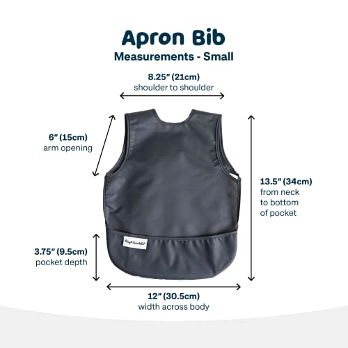 Tiny Twinkle Short Sleeve Apron Bibs for Babies & Toddlers – 2 Pack Waterproof, Mess-Proof Baby Bibs for Eating & Feeding, Machine Washable,Perfect Holiday Gift(Sage Charcoal, 6–24M) - Image 5