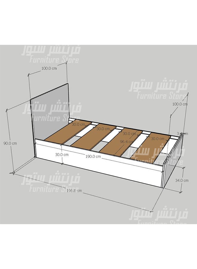 فرنتشر ستور سرير مودرن - عرض100 سم طول190 سم ، من فرنتشر ستور.  - Image 2