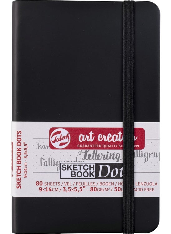 Sketchbook Dots Dotted Sketch Drawing Book 80 Gr. 9X14 cm. 80 Pages Black
