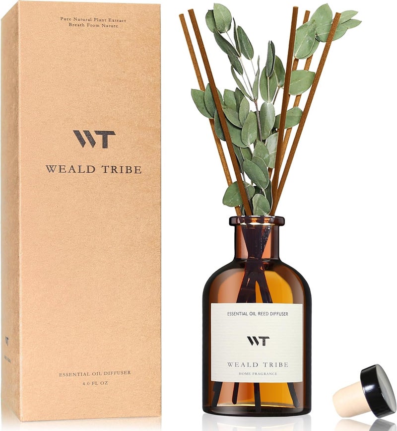 WEALD TRIBE Eucalyptus & Lavender Reed Diffuser Set - 4.0 fl oz Essential Oil Home Fragrance - Image 1