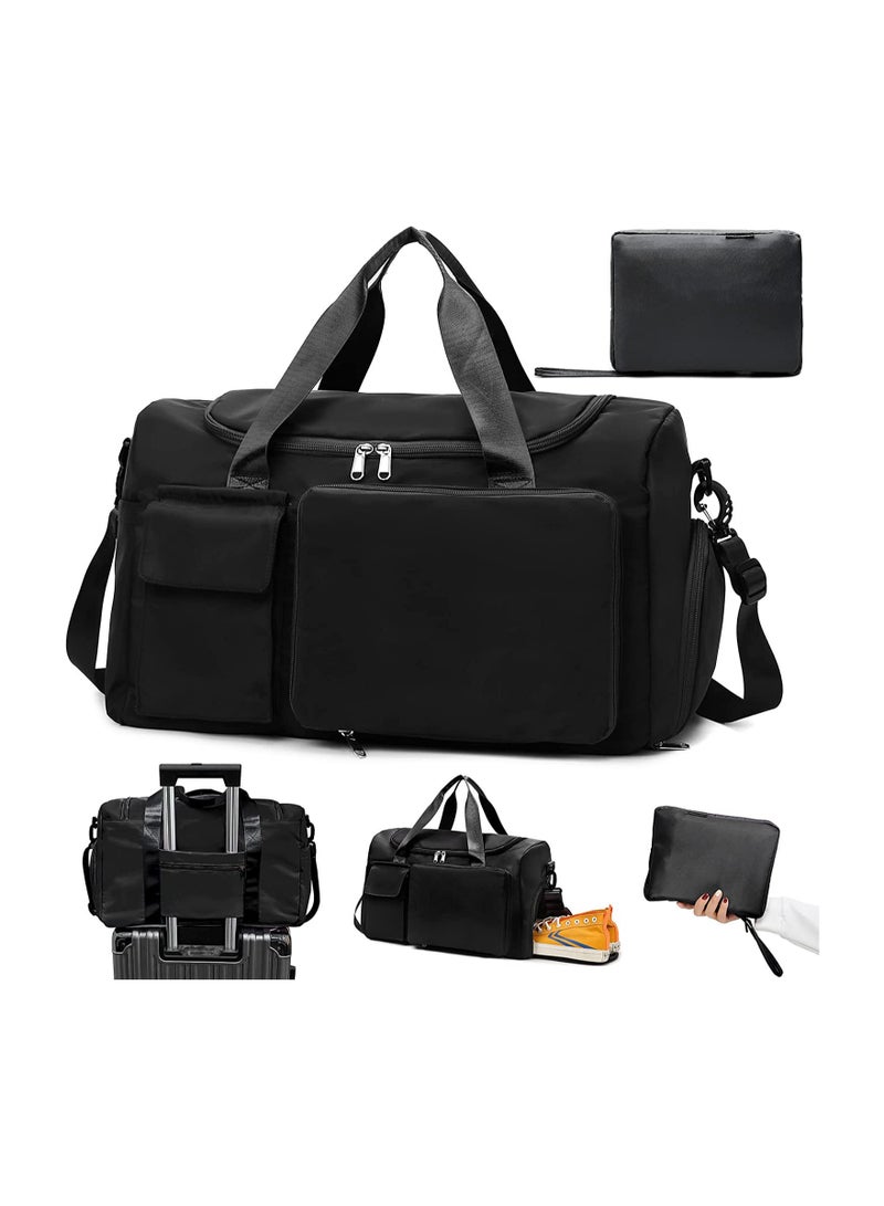Travel Duffel Bag Large Capacity Gym Overnight Weekend Bags for Women Foldable Hospital Bag with Wet and Dry Separation Portable Holdall Cabin Bag for Sports and Travel  - Image 1