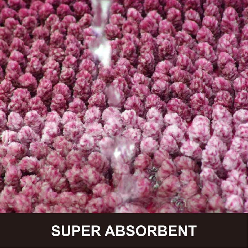 COSY HOMEER COSY HOMEER Bath Rugs Made of 100% Polyester Extra Soft and Non Slip Bathroom Mats Specialized in Machine Washable and Water Absorbent Shower Mat (44x26 Inch  Fuchsia) - Image 3
