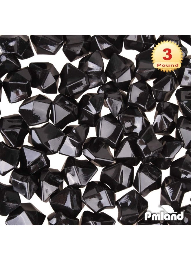 PMLAND بلورات أكريليك PMLAND - 550 قطعة 3 أرطال كيس بالجملة لتعبئة المزهرية وتوزيع الطاولة وحفلات الزفاف والفنون والحرف والديكور - أسود - Image 4