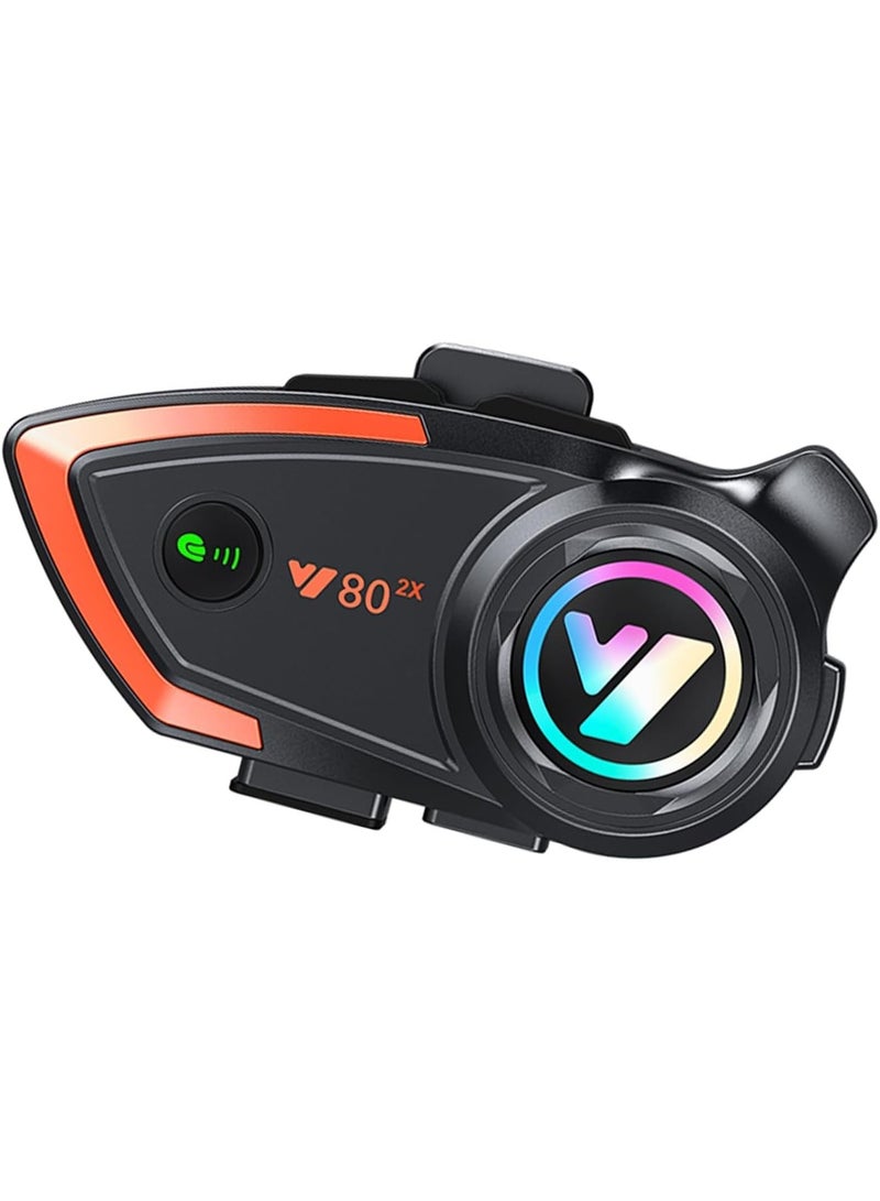 خوذة دراجة نارية بلوتوث Y80 2X مع نظام اتصال داخلي، أنظمة اتصال خوذة 500 متر - Image 1