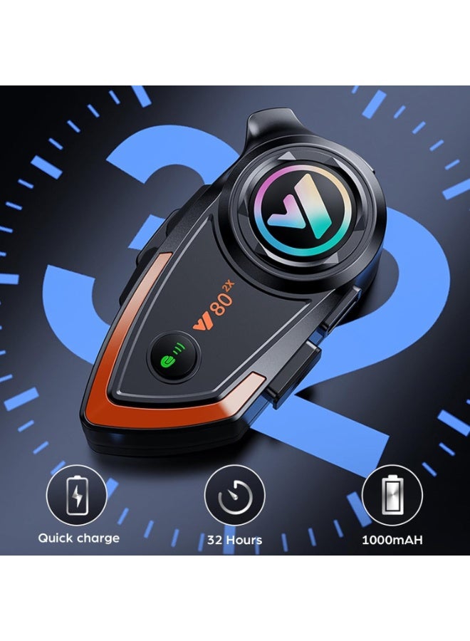 خوذة دراجة نارية بلوتوث Y80 2X مع نظام اتصال داخلي، أنظمة اتصال خوذة 500 متر - Image 4