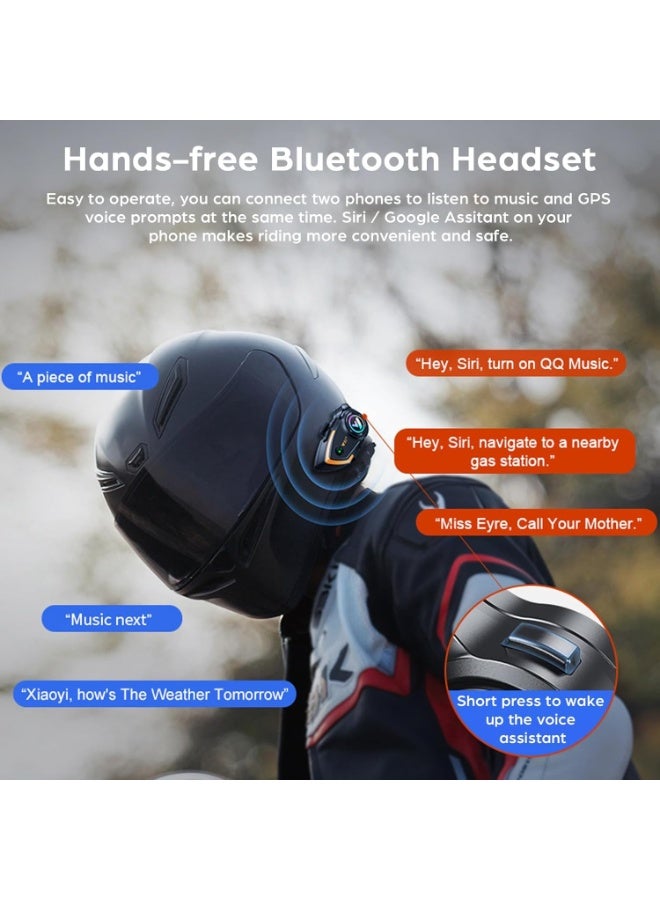 خوذة دراجة نارية بلوتوث Y80 2X مع نظام اتصال داخلي، أنظمة اتصال خوذة 500 متر - Image 5