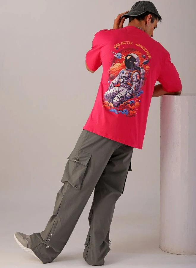 The Indian Garage Co Men Oversized Graphic Back Printed Round Neck Tshirt