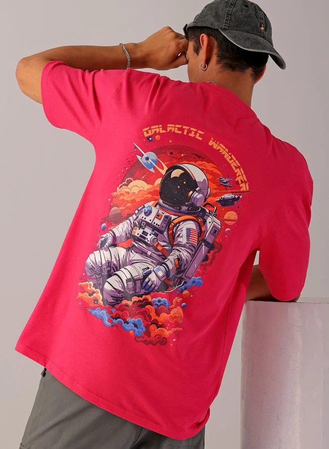 The Indian Garage Co Men Oversized Graphic Back Printed Round Neck Tshirt