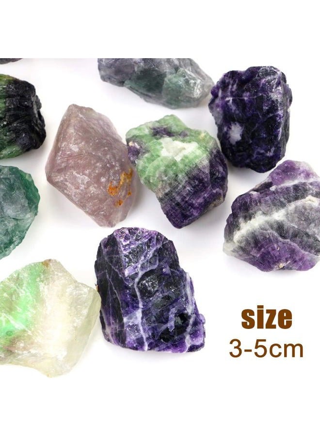 Fireboomoon 2lb/950g Rough Natural Fluorite Stone Raw Rainbow Fluorite Gemstone Crystal Rock for Cabbing,Tumbling,Cutting,Polishing,Lapidary,Healing Reiki,Jewelry Making and Home Decoration - Image 2