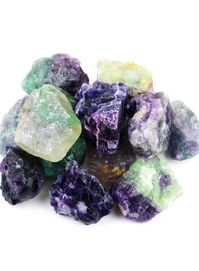 Fireboomoon 2lb/950g Rough Natural Fluorite Stone Raw Rainbow Fluorite Gemstone Crystal Rock for Cabbing,Tumbling,Cutting,Polishing,Lapidary,Healing Reiki,Jewelry Making and Home Decoration - Image 1