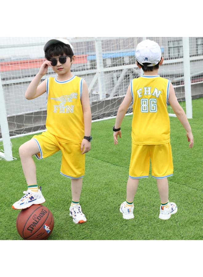 Children's Basketball Clothes Suit Middle And Big Children's Clothing Summer Men's Basketball Clothes Children's Training Sportswear Sweat-absorbent Basketball Jersey Thin