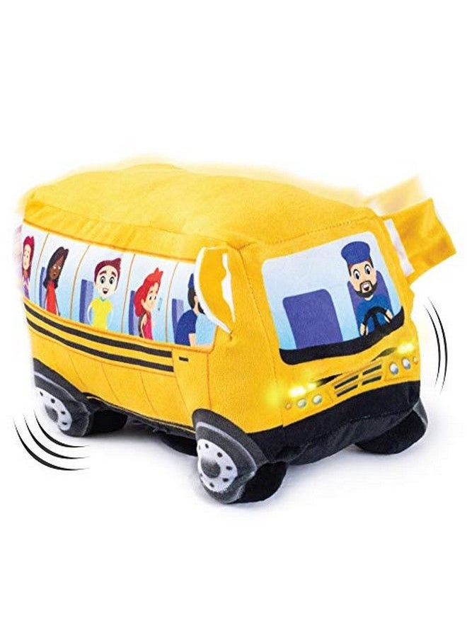 Plush Creations Wheels On The Bus Plush ; Stuffed School Bus ; Wheelie School ; Animated Singing School Bus ; Plush Bus ; Stuffed School Bus Toy ; School Bus Stuffed Toy ; Mouth Moves And Sings Wheels On The Bus  - Image 1