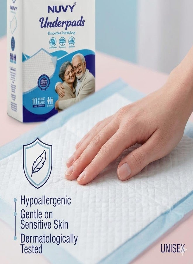 Nuvy Premium Adult Underpads 60x90cm (Large, Pack of 10) - High Absorbent Disposable Bed Pads for Incontinence, Post-Surgery & Maternity, Breathable & Leak-Proof Barrier (3 Pack) - Image 4