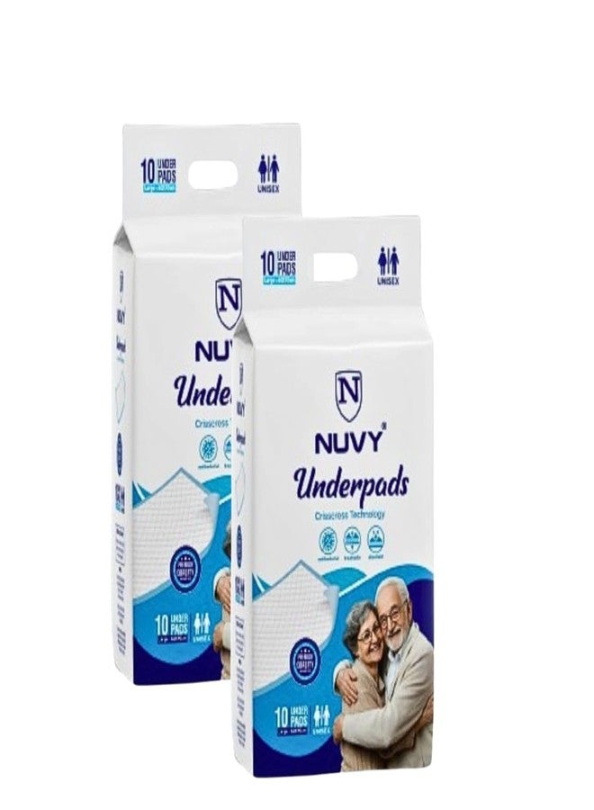 Nuvy Premium Adult Underpads 60x90cm (Large, Pack of 10) - High Absorbent Disposable Bed Pads for Incontinence, Post-Surgery & Maternity, Breathable & Leak-Proof Barrier (3 Pack) - Image 1