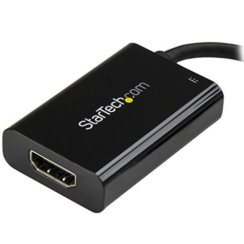 StarTech.com USB C to HDMI 2.0 Adapter with Power Delivery - 4K 60Hz USB Type-C to HDMI Display Video Converter - 60W PD Pass-Through Charging Port - Thunderbolt 3 Compatible - Black (CDP2HDUCP) - Image 2