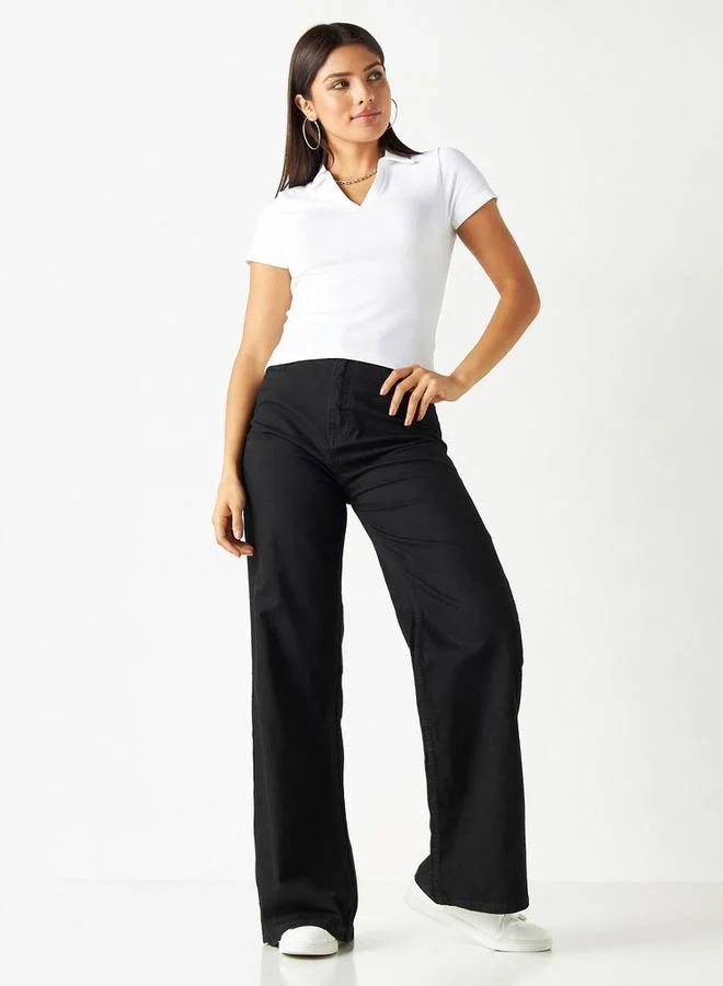 2Xtremz 2Xtremz Ribbed Polo T-shirt with Short Sleeves