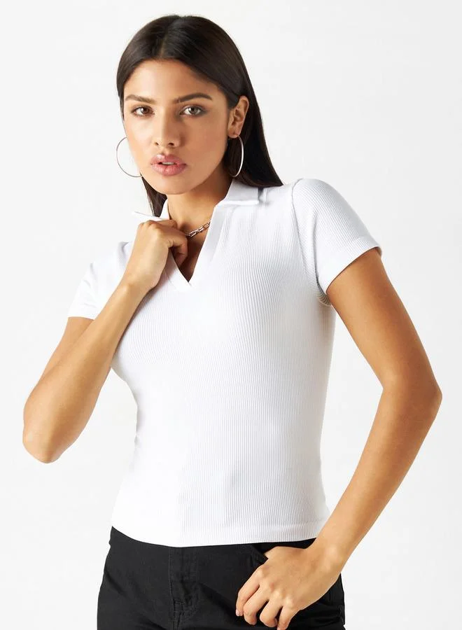 2Xtremz 2Xtremz Ribbed Polo T-shirt with Short Sleeves