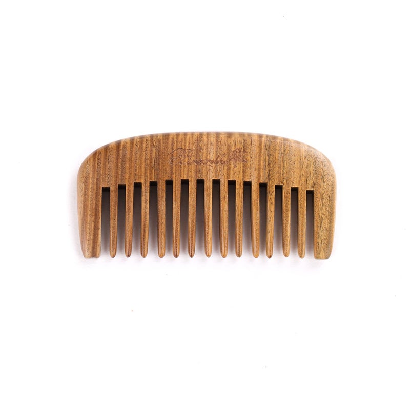 Breezelike Hair and Beard Comb  Wide Tooth Sandalwood Comb  No Static Pocket Size Wood Comb for Men and Women