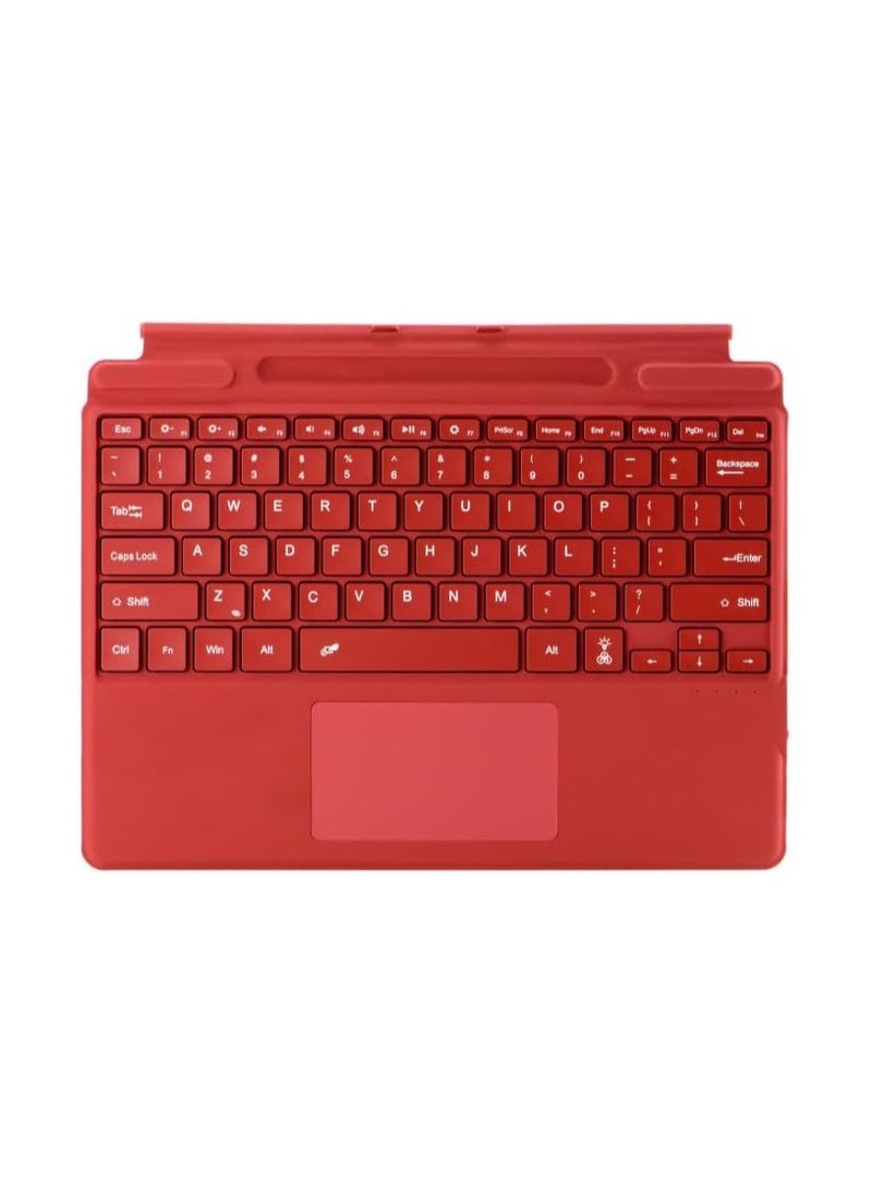 General Arabic and English Keyboard for Microsoft Surface Pro 11/X/10/9/8, 7-Colour Keycap Alphabet Backlit Bluetooth Wireless Detachable Keyboard with Magnetic Pen Slot 