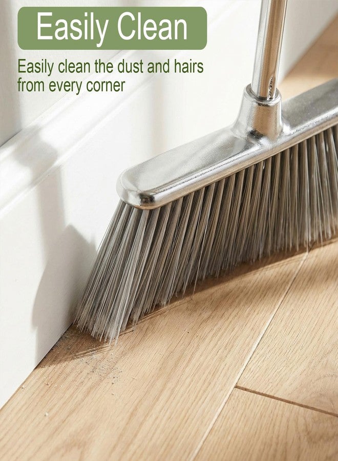 GLOHOO Indoor Soft Bristles Angle Sweeping Broom with Long Handle for Kitchen Hardwood Floor Cleaning (Broom) - Image 3