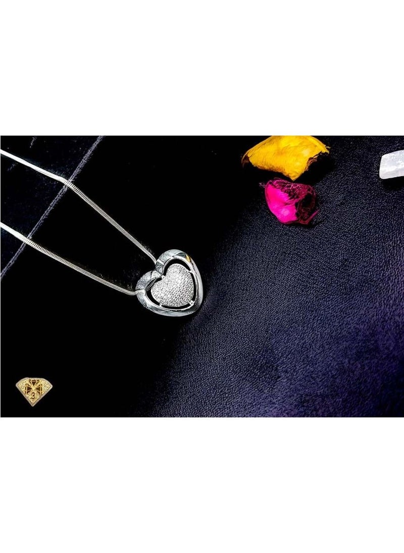 3Diamonds - Pendant Necklace For Women  Platinum Plated-silver - Image 1