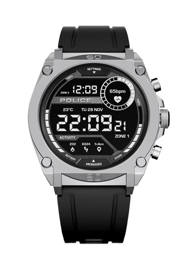 بوليس My Avatar Alloy Case Black Silicone Strap Gents Smartwatch with Amoled Glass IP68 - 45mm