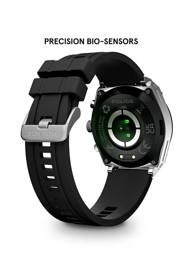 POLICE My Avatar Alloy Case Black Silicone Strap Gents Smartwatch with Amoled Glass IP68 - 45mm
