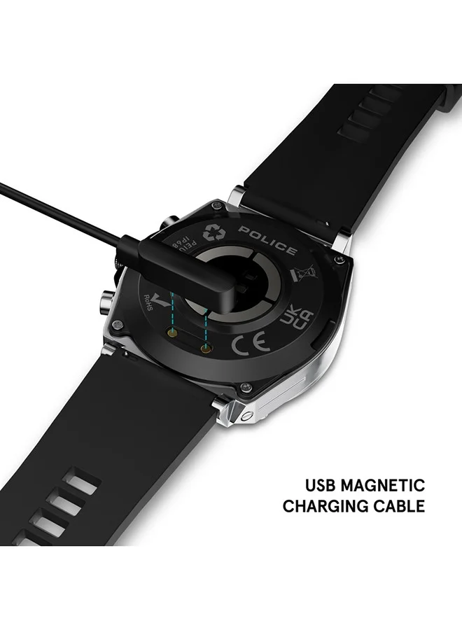 POLICE My Avatar Alloy Case Black Silicone Strap Gents Smartwatch with Amoled Glass IP68 - 45mm