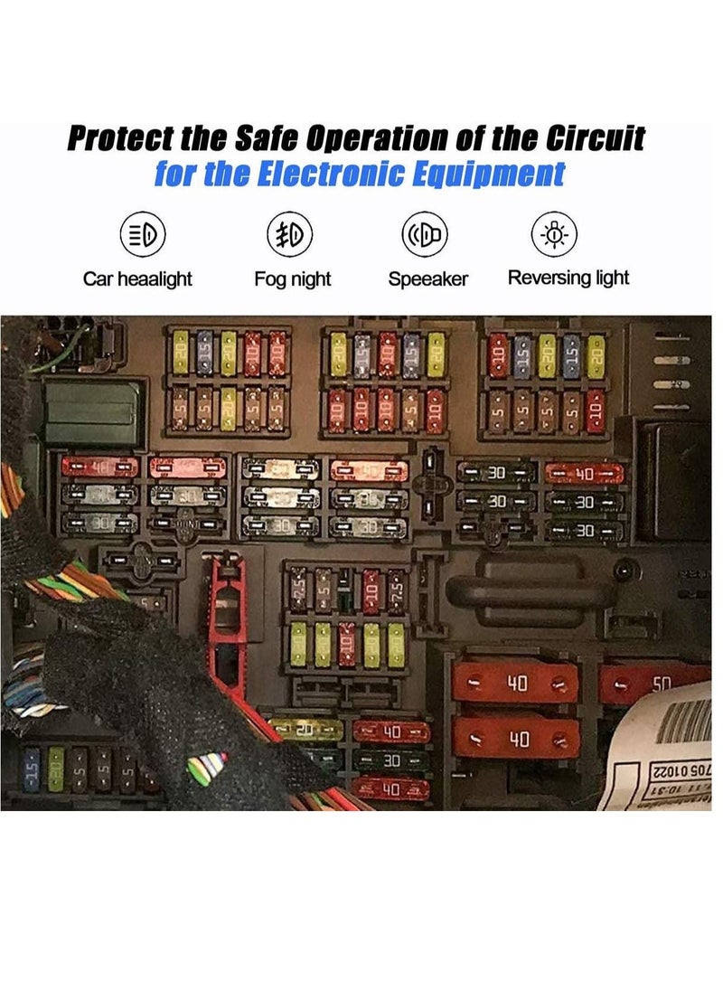 Excefore - Car Blade Fuse Standard Fuses for Auto Fuses Replacement Assorted Auto Truck Car Standard Blade Fuses with Fuse Extractor Car Blade Fuse Standard Fuses Blade Fuse Assortment Set - Image 1